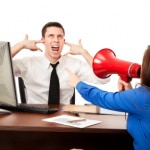 Businessman not listening