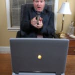 Computer being shot