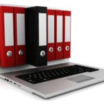 3d dosiier popping out from a laptop screen