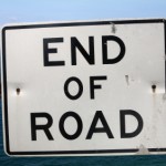 End of road sign