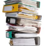 The pile of file binder with papers
