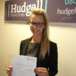 Newly qualified solicitor Sarah Moor