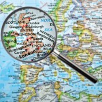 UK map under magnifying glass