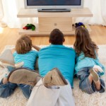 family watching TV