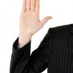 Business man pledging