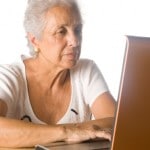 old woman with laptop