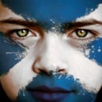 Scottish boy with the flag of Scotland